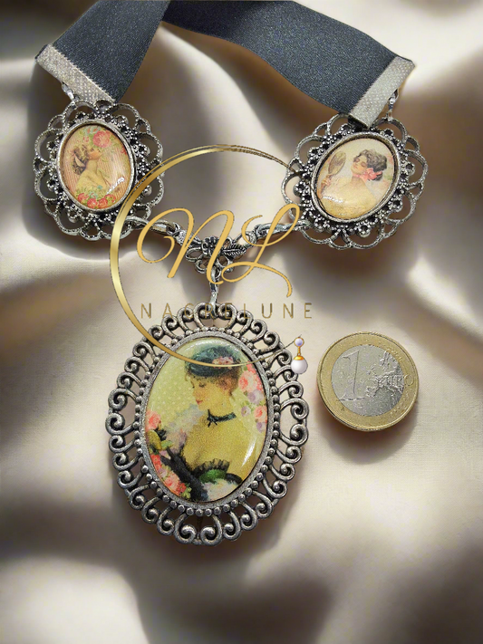 collier avec camées fantaisie NACRELUNE collier