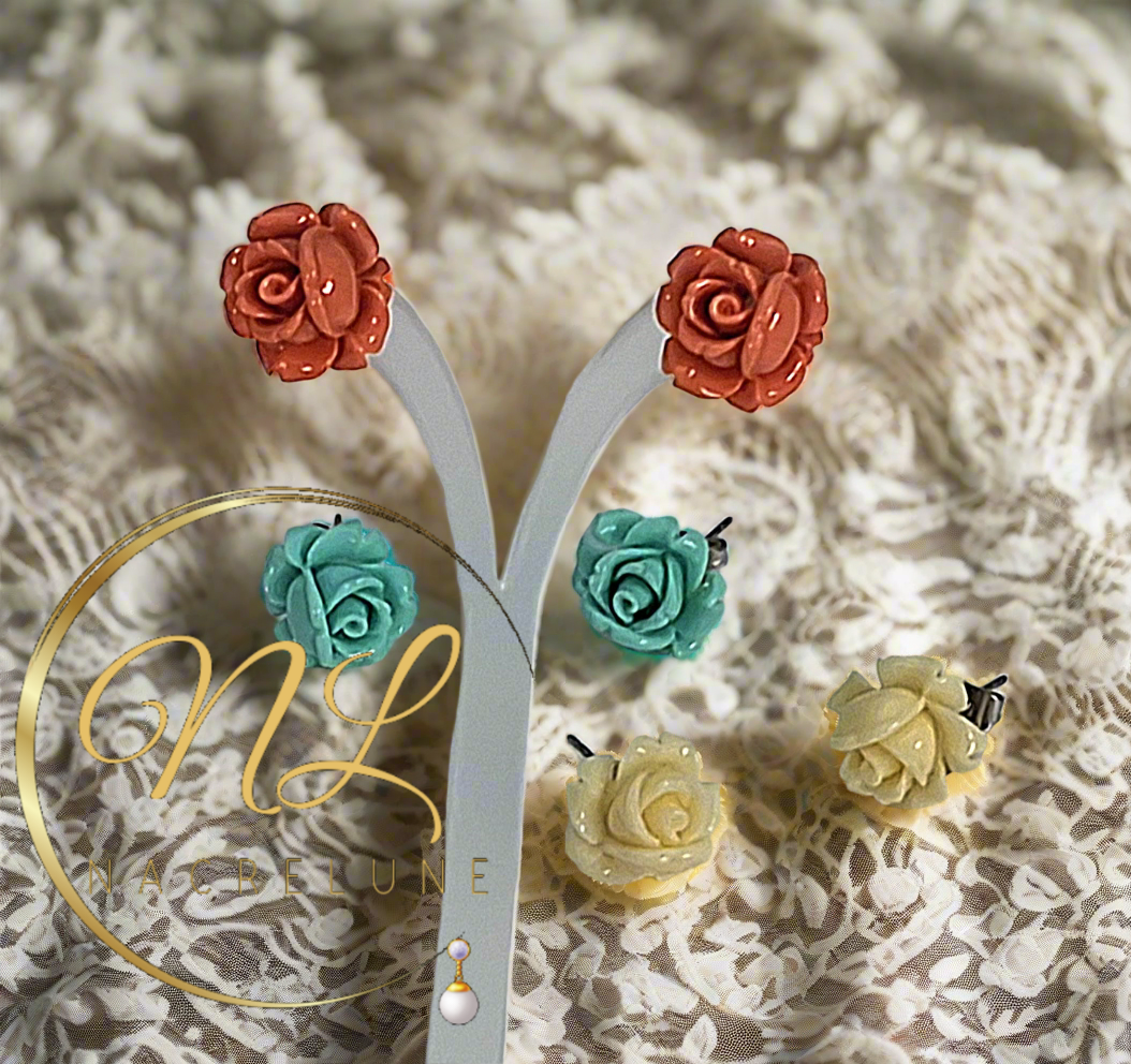 Lot de 3 paires de boucles d'oreille en résine