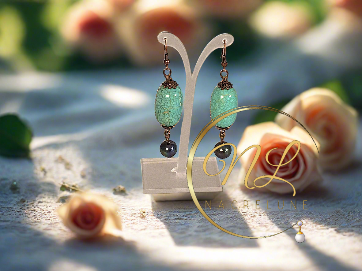 Boucles d’oreille en turquoise NACRELUNE boucles d'oreille