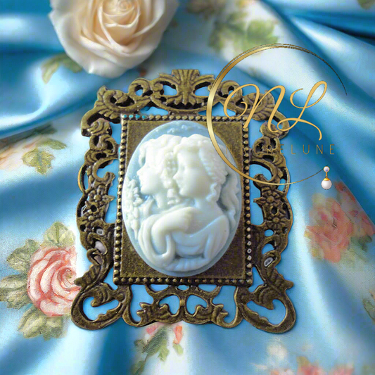 🎃Pendentif camée en résine représentant 2 jeunes filles, choisissez votre couleur NACRELUNE collier