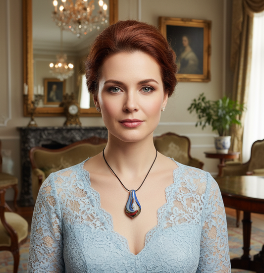 Pendentif en verre artistique coloré NACRELUNE pendentif