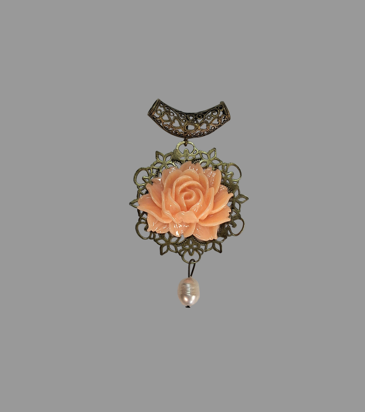 Pendentif en résine en forme de rose NACRELUNE pendentif