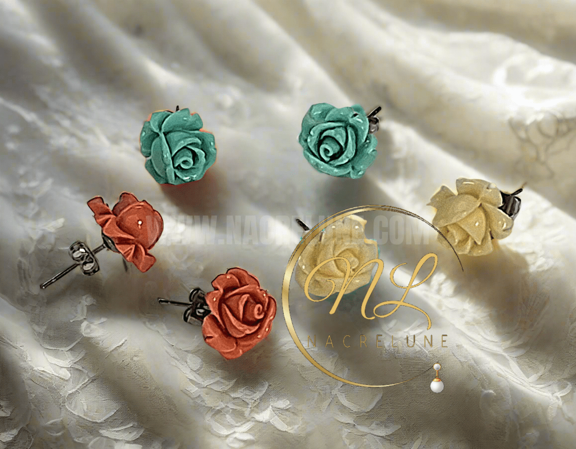 Lot de 3 paires de boucles d'oreille en résine