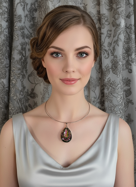 🎃Pendentif en verre coloré NACRELUNE pendentif