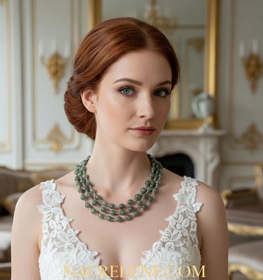 Collier en perles de jade NACRELUNE collier