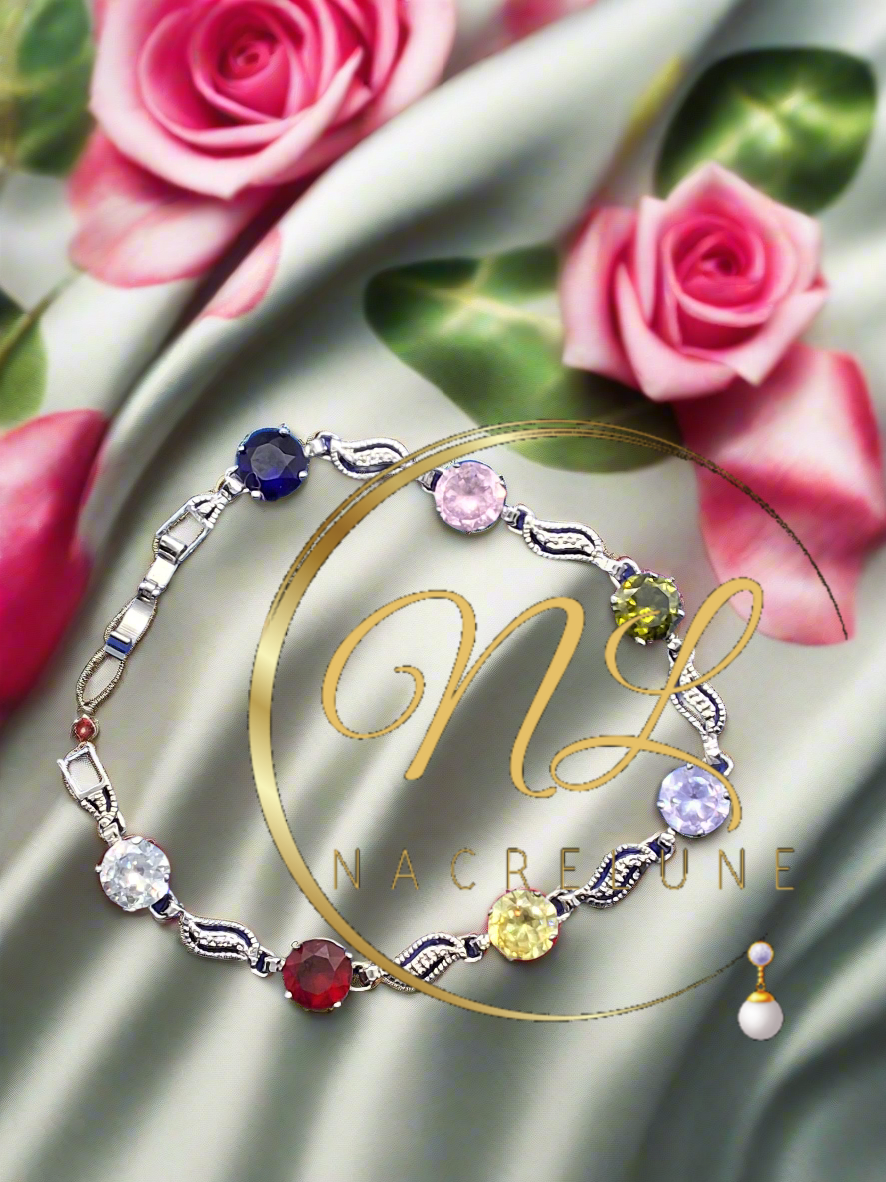 Bracelet en strass colorés