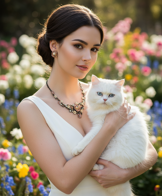 Parure de fleurs en émail NACRELUNE parure