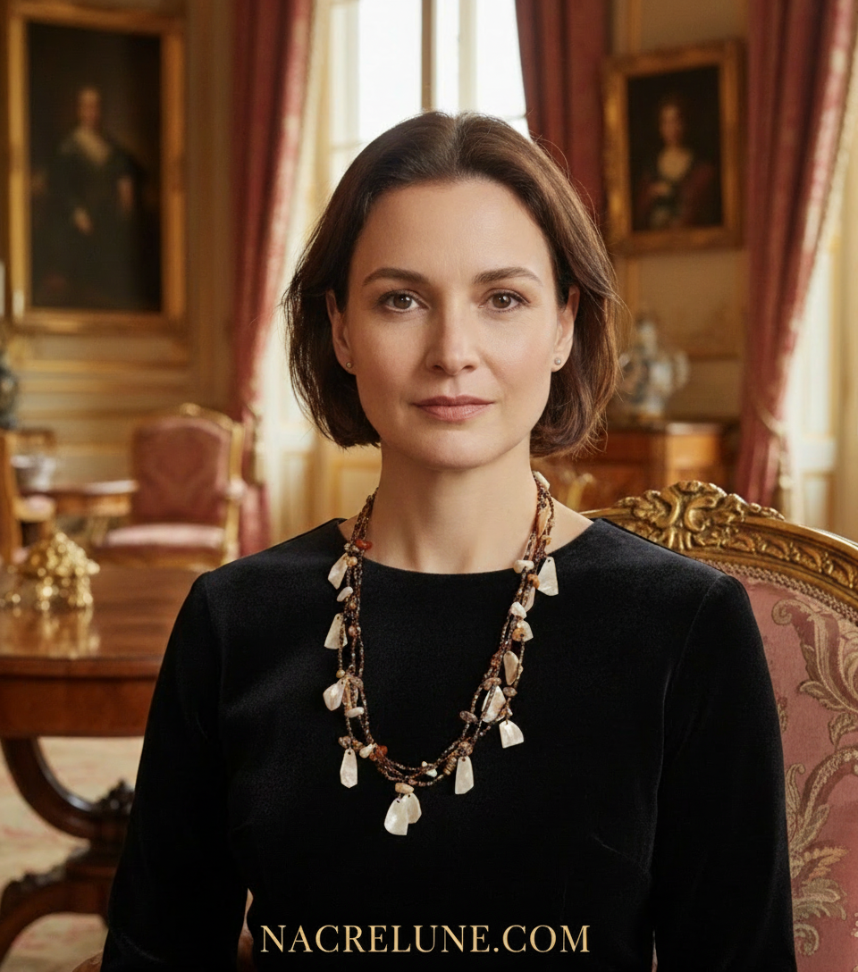 Collier en perles de rocaille avec chips de nacre NACRELUNE collier