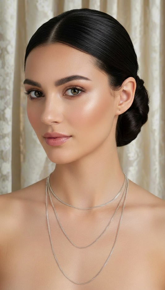 Chaîne en argent 925 ou tours du cou métalliques divers : choisissez votre longueur ou modèle NACRELUNE collier