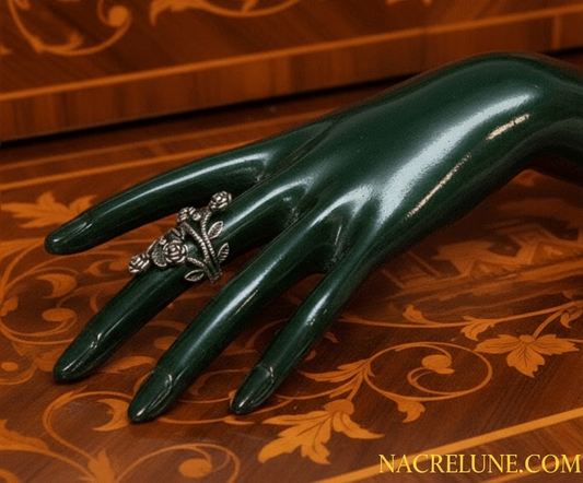 Bague réglable fantaisie avec roses NACRELUNE Bague