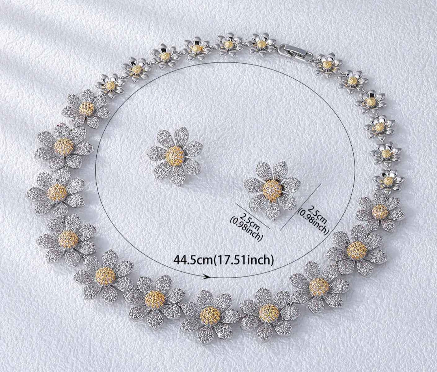 PRE COMMANDE : parure zirconia fleurs NACRELUNE parure