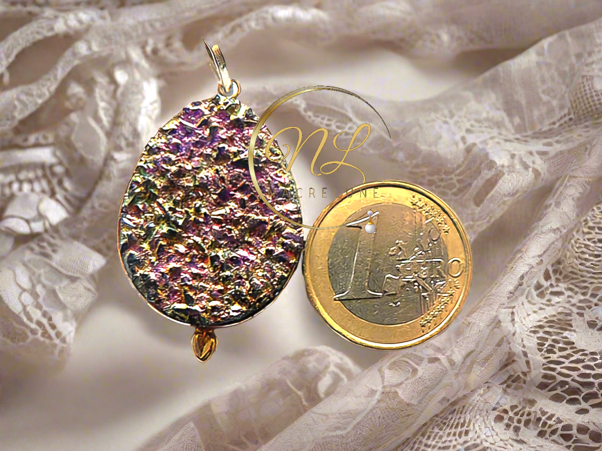pendentif argent 925 avec titanite naturelle