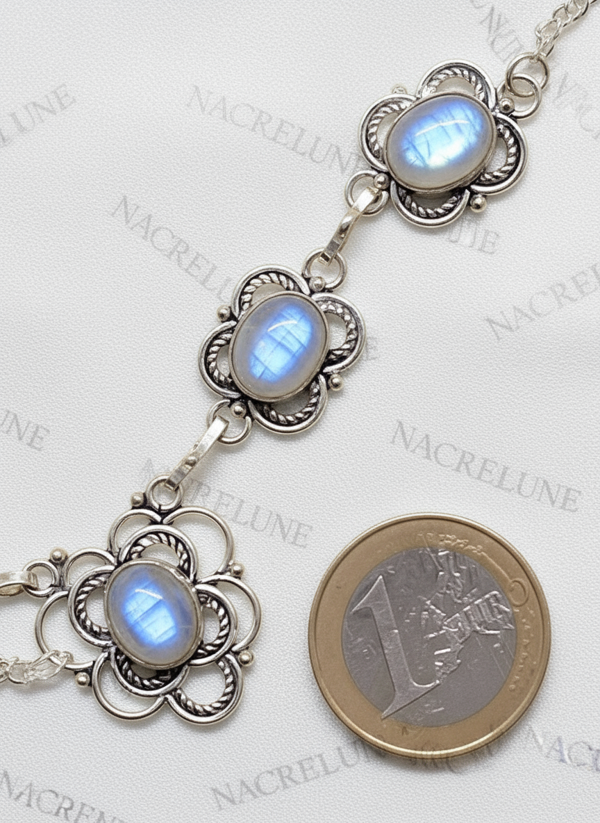 Collier en argent avec pierres de lune NACRELUNE collier