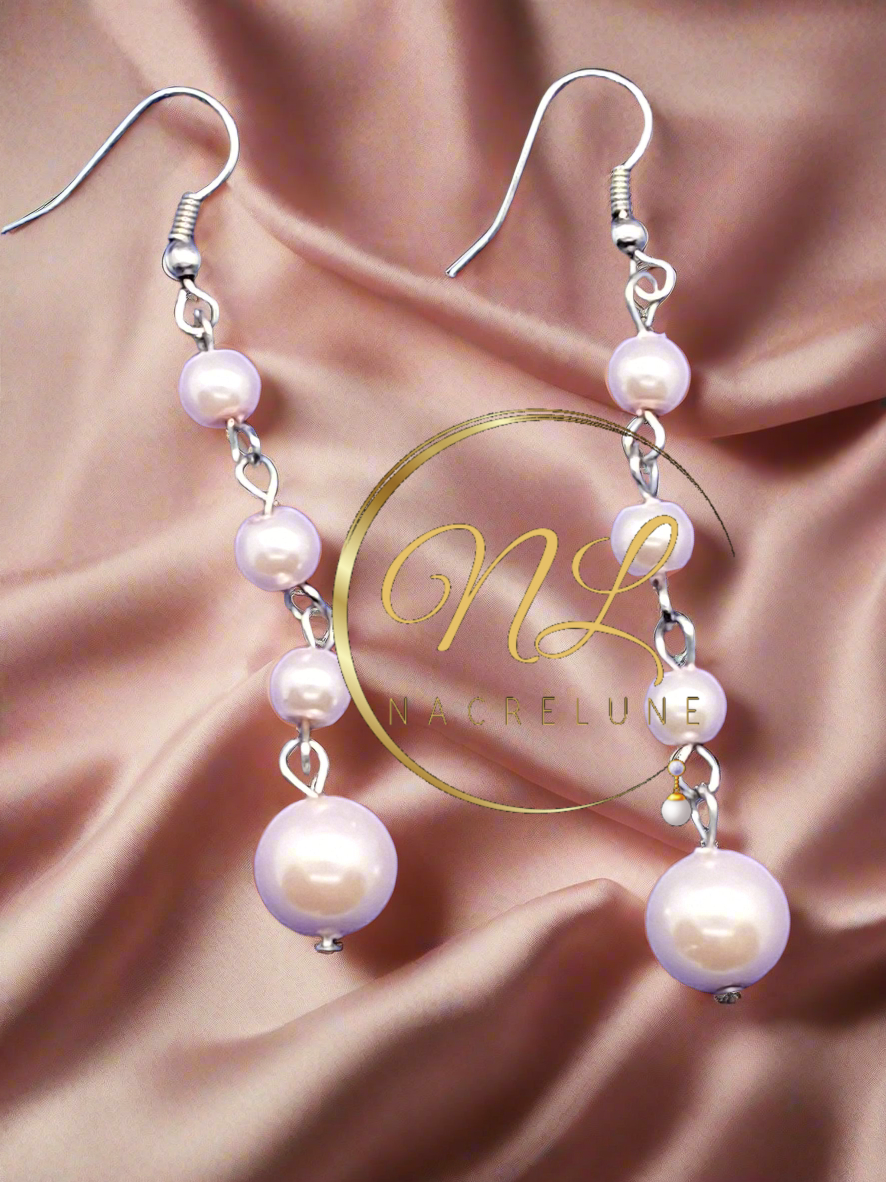 Boucles d’oreille en perles roses