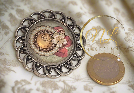 🎃Broche camée de style steampunk NACRELUNE broche