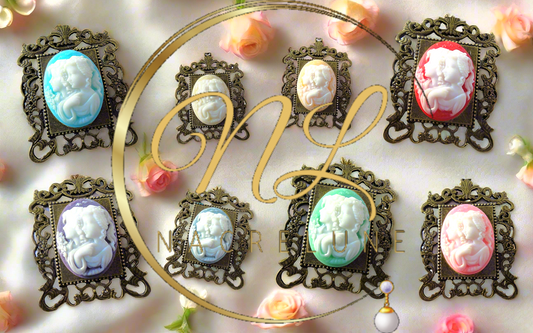 🎃Pendentif camée en résine représentant 2 jeunes filles, choisissez votre couleur NACRELUNE collier