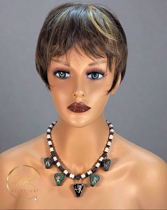 🎃Collier en perles de verre NACRELUNE collier