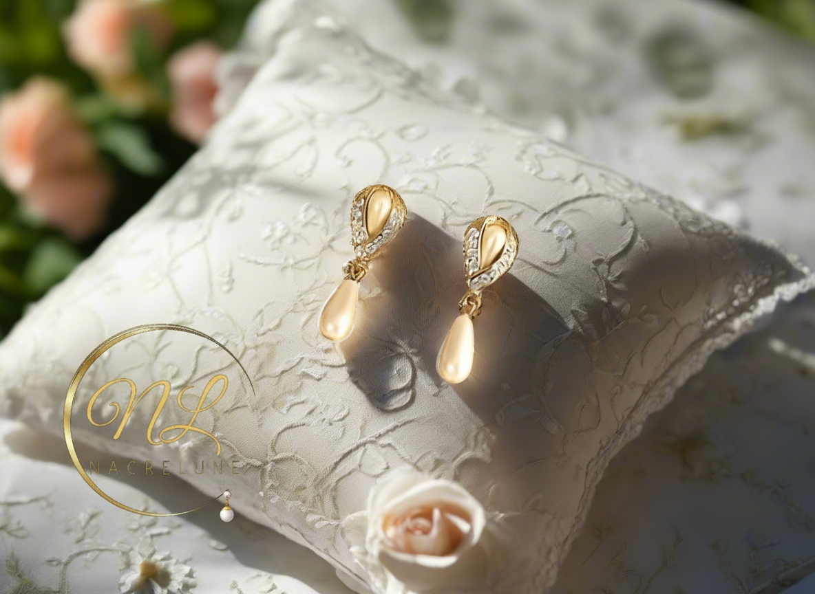 Boucles d’oreille perles fantaisie NACRELUNE boucles d'oreille