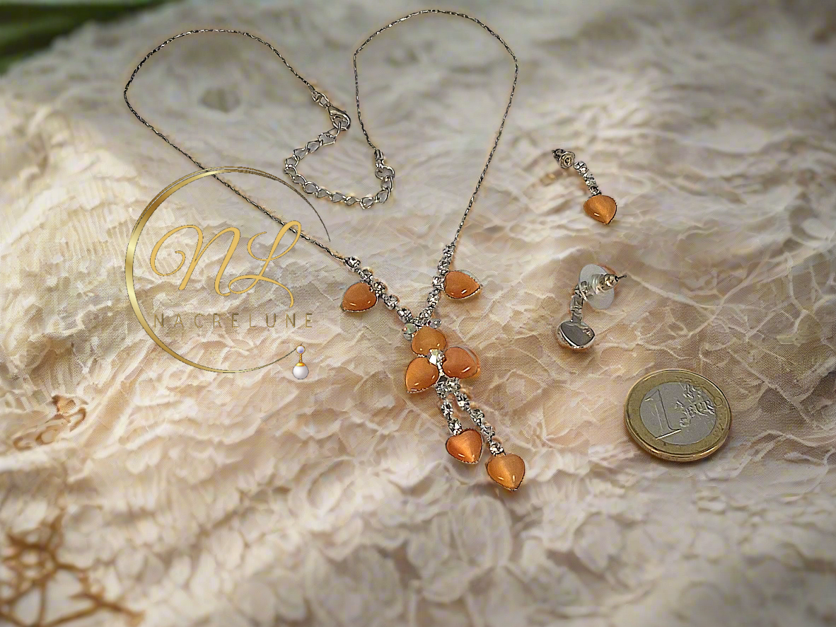 Parure oeil du chat et strass NACRELUNE parure