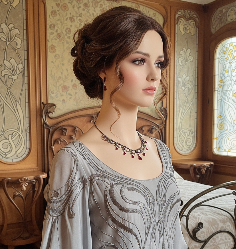 🎃👑Parure en strass rouge et blanc NACRELUNE parure