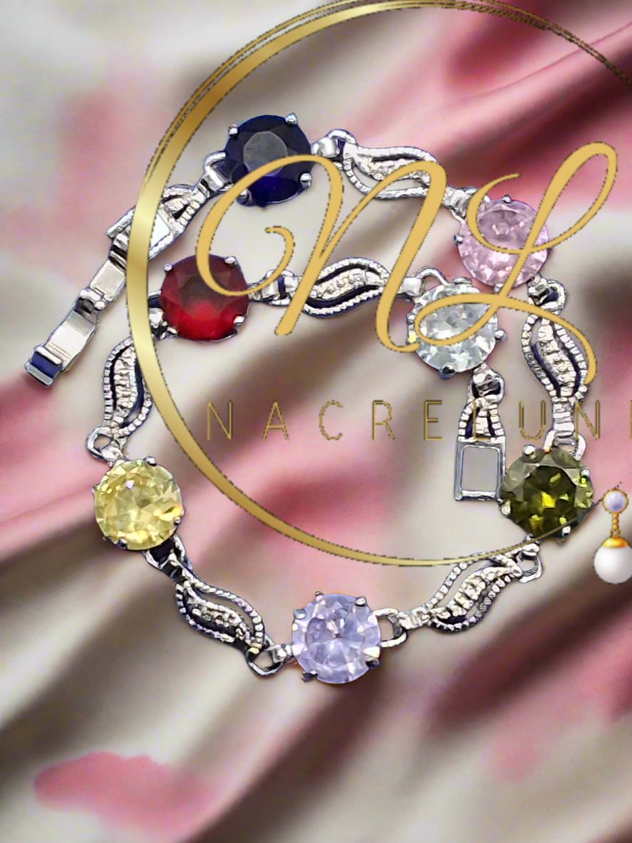 Bracelet en strass colorés