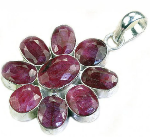 Pendentif argent et rubis www.nacrelune.com