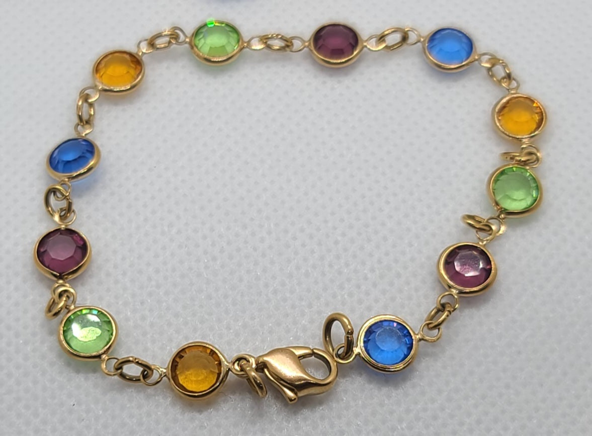 collier et bracelet plaqué or pierres fines  P374