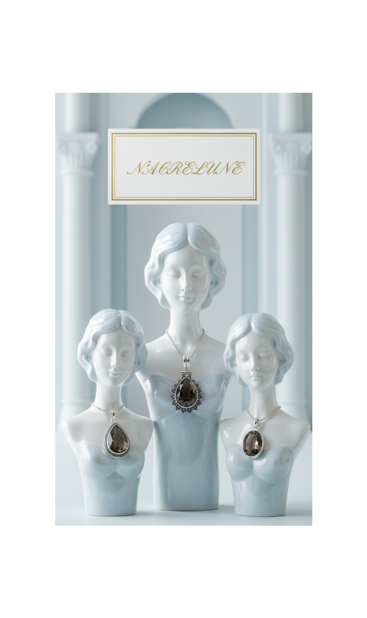 Pendentif en Argent avec Quartz Fumé — 3 Modèles | NACRELUNE NACRELUNE pendentif