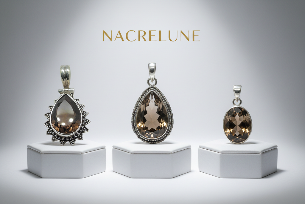 Pendentif en argent avec quartz fumé : choisissez votre modèle nacrelune.com pendentif