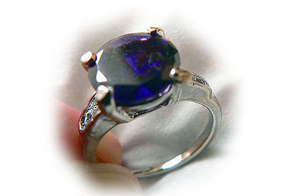 Dark amethyst synthetic zirconia ring (Purple) BA15