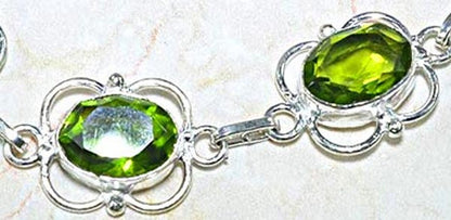 Peridots (olivine) silver bracelet BR51