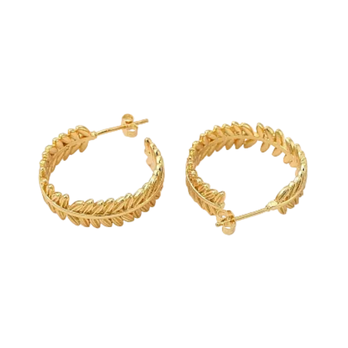 Boucles d'oreilles Créoles Acacia – Cuivre Plaqué Or 18K NACRELUNE boucles d'oreille