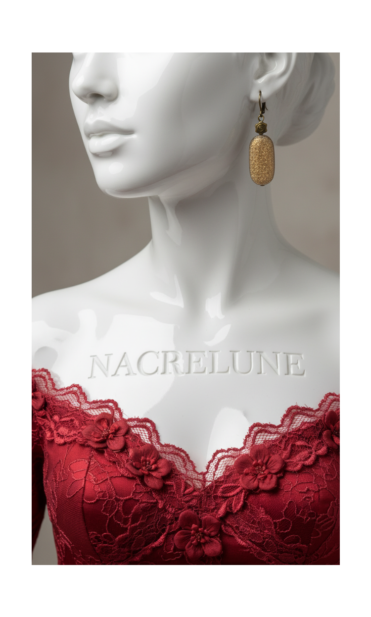 Boucles d'Oreille en Perles d'Acrylique Dorées – Bijou Léger & Élégant | NACRELUNE NACRELUNE boucles d'oreille