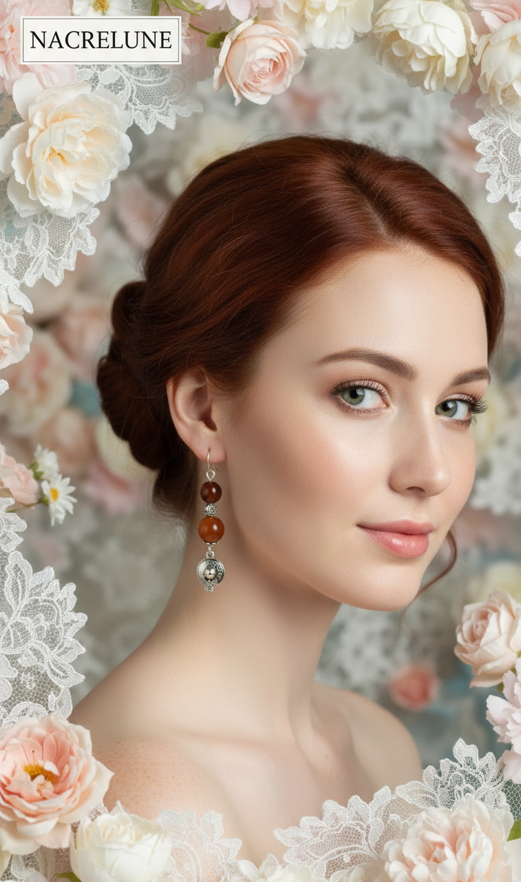 Boucles d'oreille en Agate Orange – Énergie & Vitalité | NACRELUNE