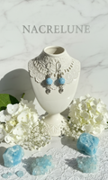 Boucles d'oreille en Larimar – Sérénité & Douceur Océane | NACRELUNE