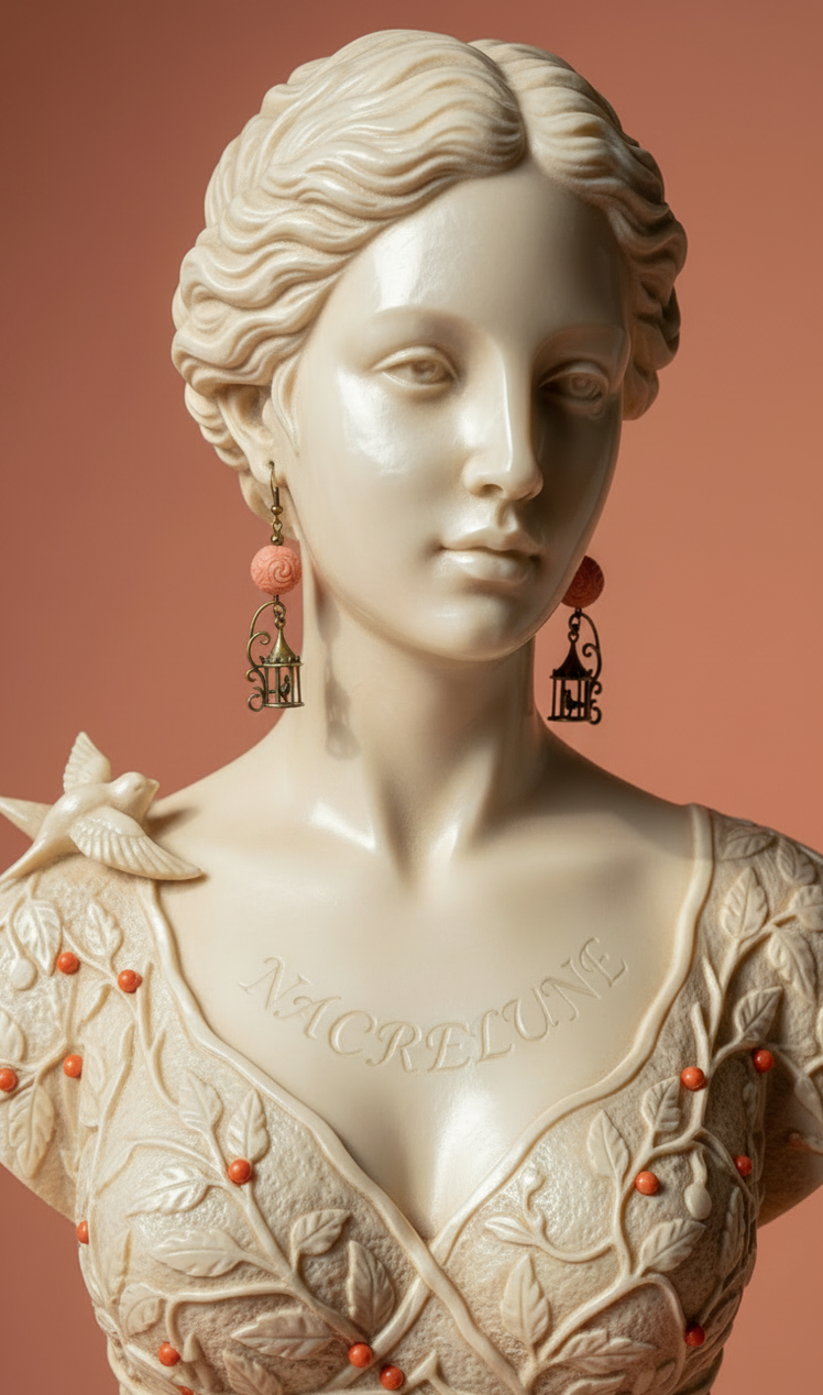 Boucles d'Oreille Imitation Corail Rouge – Bijou Élégant & Éthique | NACRELUNE NACRELUNE boucles d'oreille