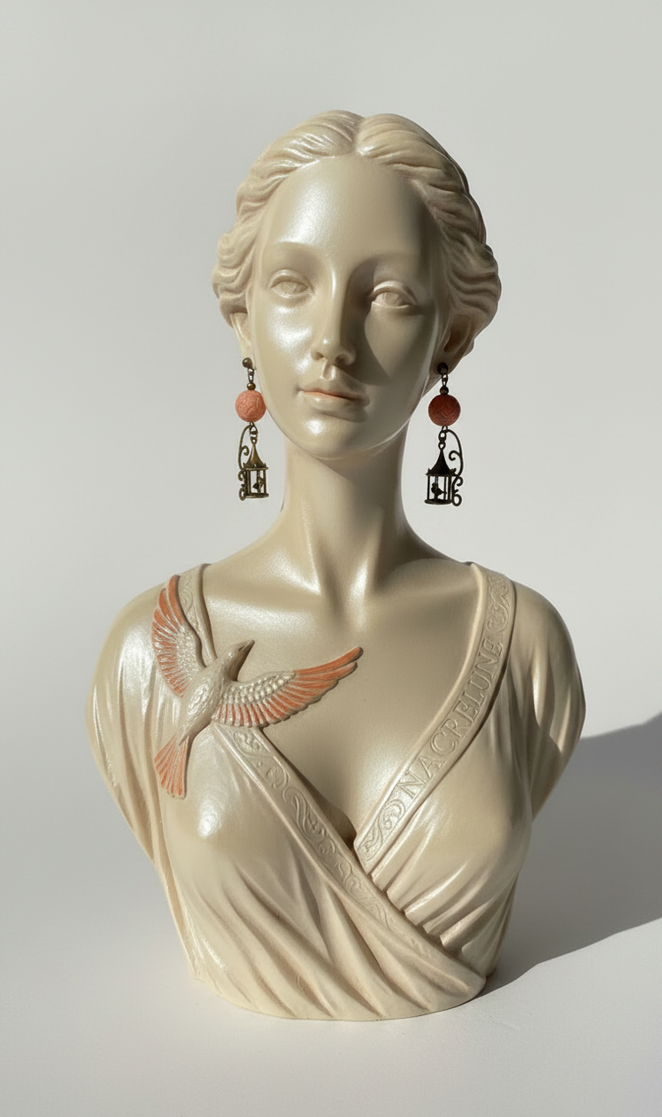 Boucles d'Oreille Imitation Corail Rouge – Bijou Élégant & Éthique | NACRELUNE NACRELUNE boucles d'oreille