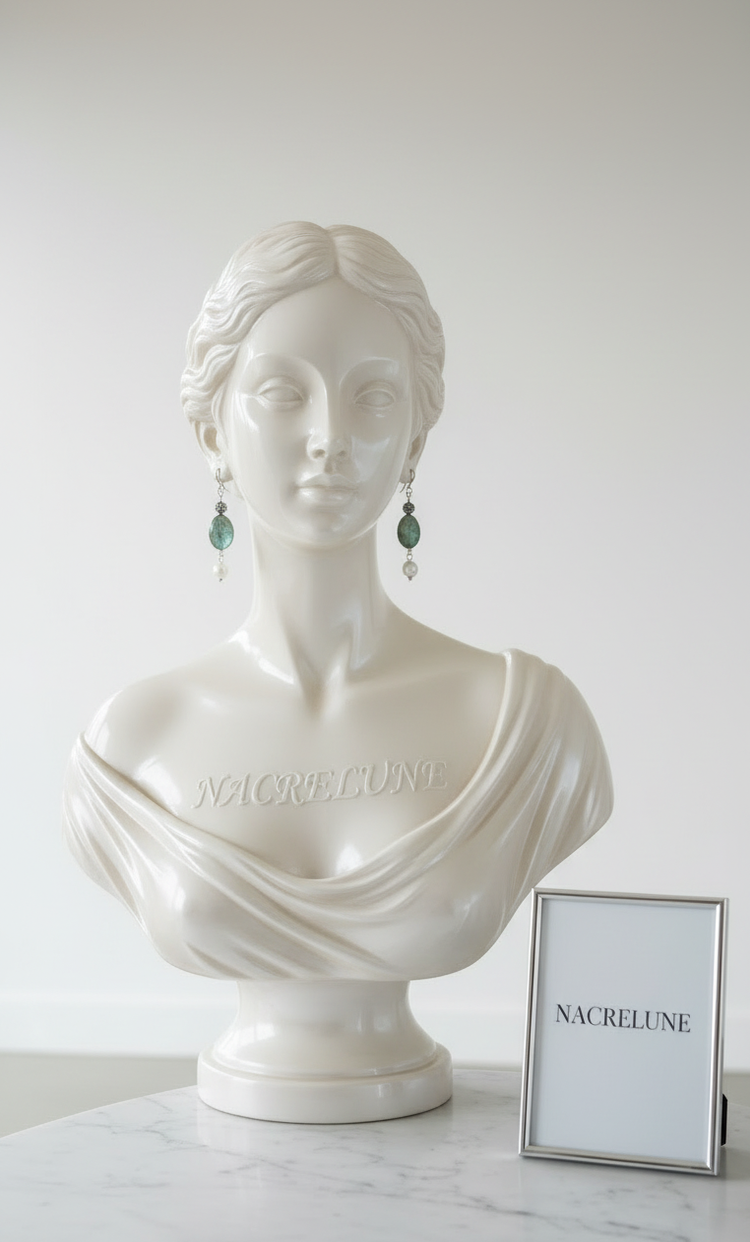 Boucles d'Oreille Labradorite & Perles de Culture – Bijou Naturel & Protection | NACRELUNE