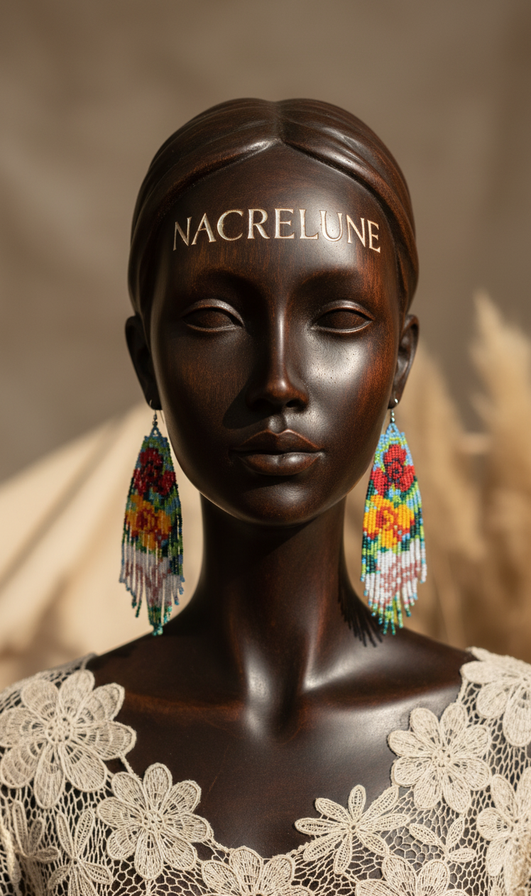 Boucles d'Oreille Tissage de Perles – Bijou Artisanal Fait Main | NACRELUNE NACRELUNE boucles d'oreille