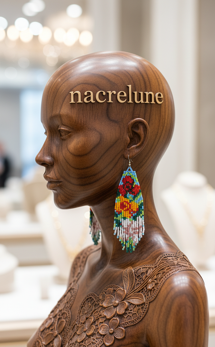 Boucles d'Oreille Tissage de Perles – Bijou Artisanal Fait Main | NACRELUNE NACRELUNE boucles d'oreille