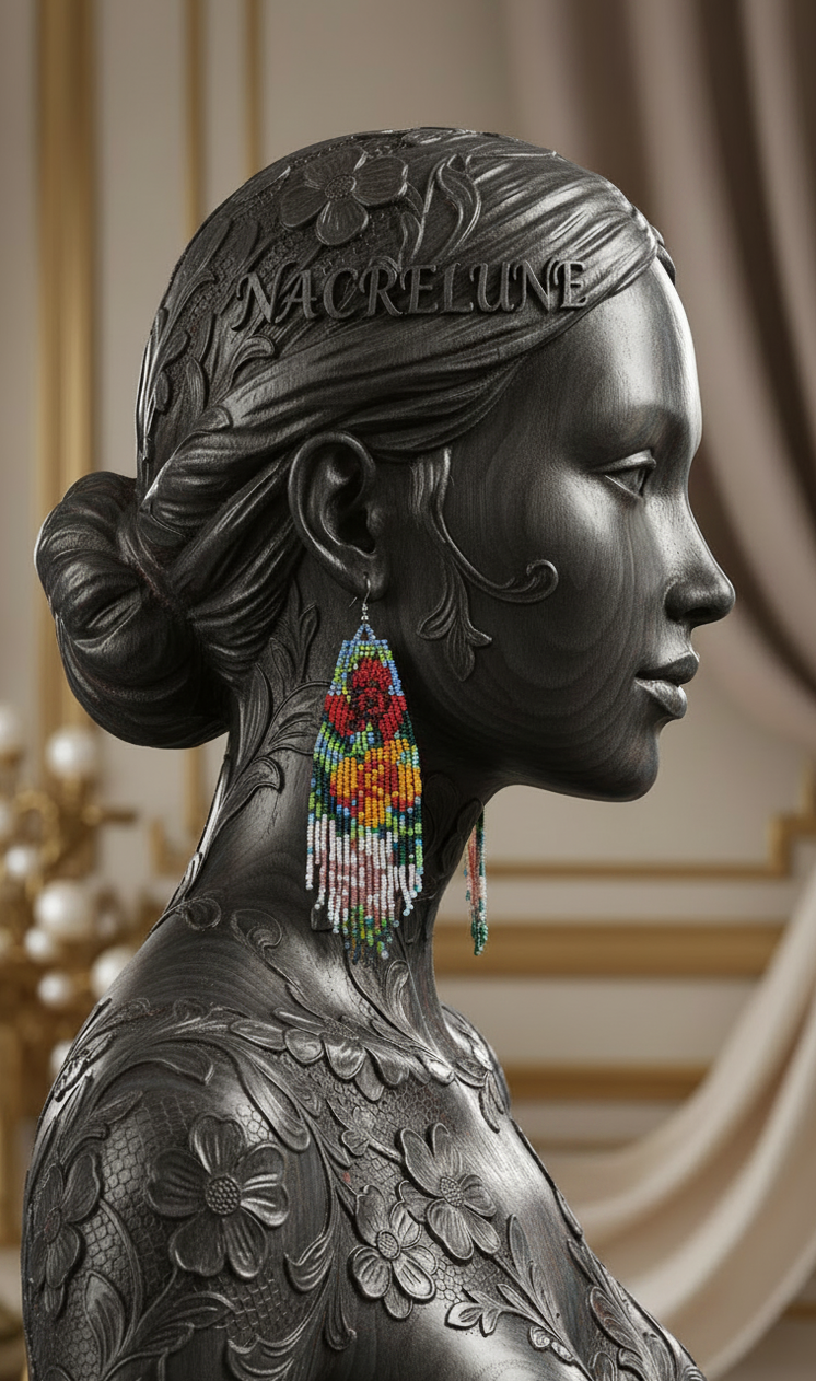 Boucles d'Oreille Tissage de Perles – Bijou Artisanal Fait Main | NACRELUNE NACRELUNE boucles d'oreille
