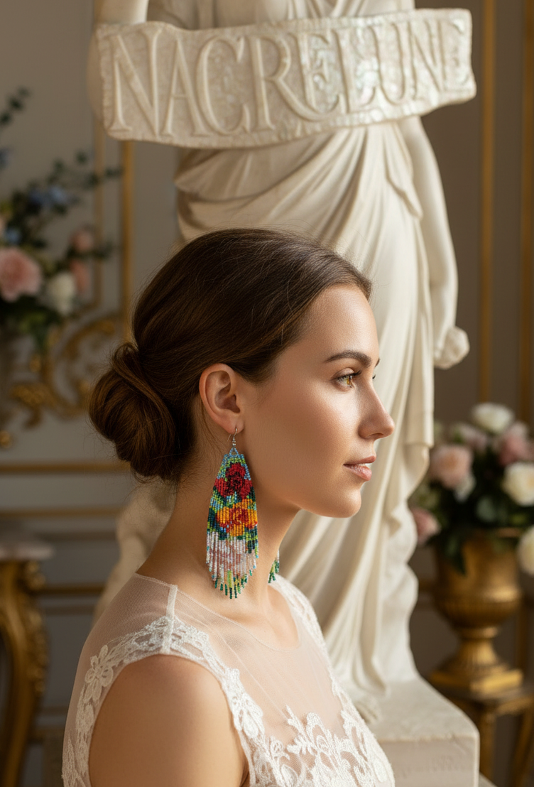 Boucles d'Oreille Tissage de Perles – Bijou Artisanal Fait Main | NACRELUNE NACRELUNE boucles d'oreille