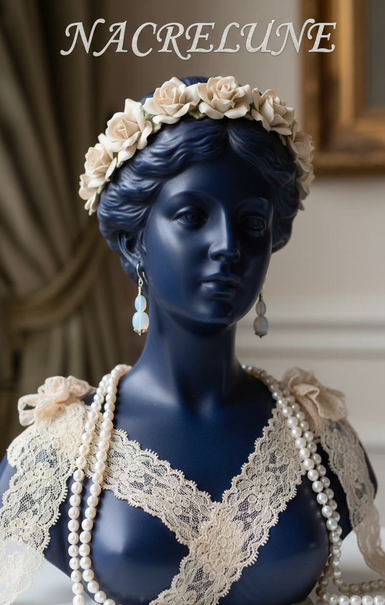 Boucles d'Oreille en Opalite – Pierre de Lumière & Sérénité | NACRELUNE NACRELUNE boucles d'oreille