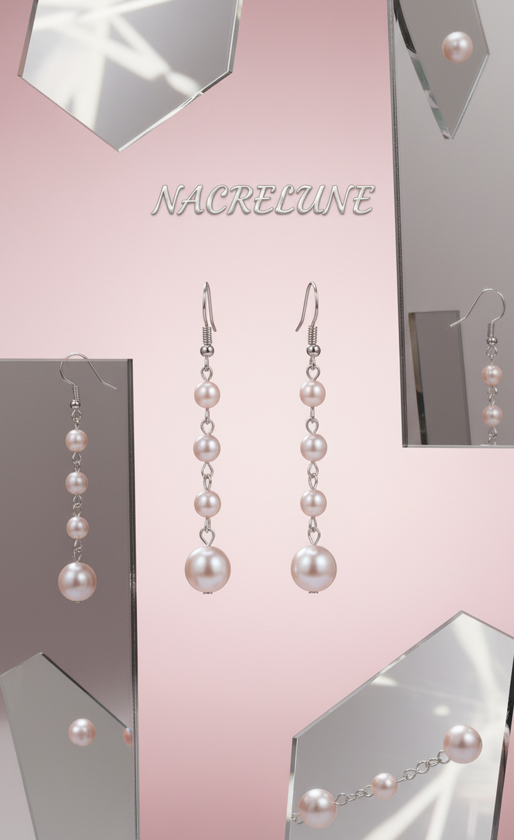 Boucles d'Oreille en Perles Roses – Bijou Délicat & Féminin Petit Prix | NACRELUNE NACRELUNE boucles d'oreille