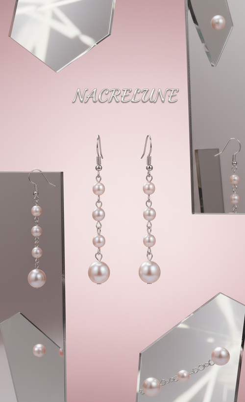 Boucles d'Oreille en Perles Roses – Bijou Délicat & Féminin Petit Prix | NACRELUNE NACRELUNE boucles d'oreille