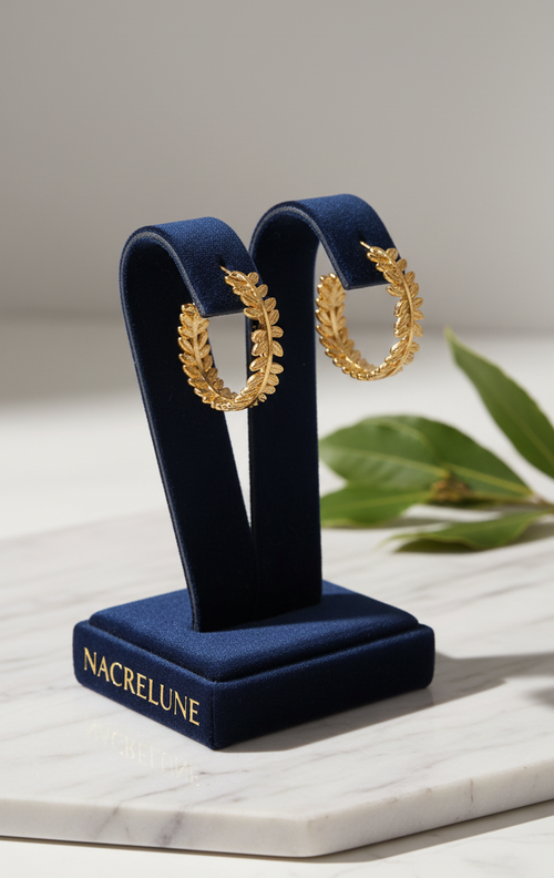 Boucles d'oreilles Créoles Acacia – Cuivre Plaqué Or 18K NACRELUNE boucles d'oreille