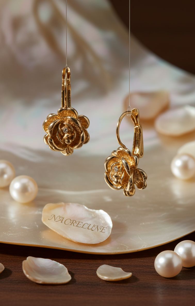 👑Boucles d’oreille fantaisie dorées
