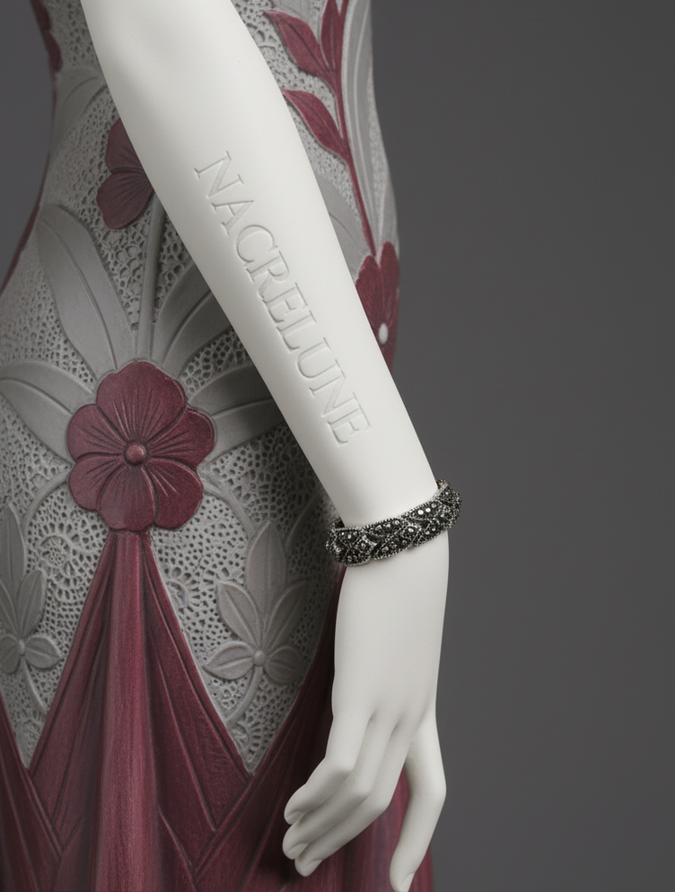 Bracelet Argent 925 & Marcassites – Bijou Rétro Chic Art Déco | NACRELUNE NACRELUNE bracelet