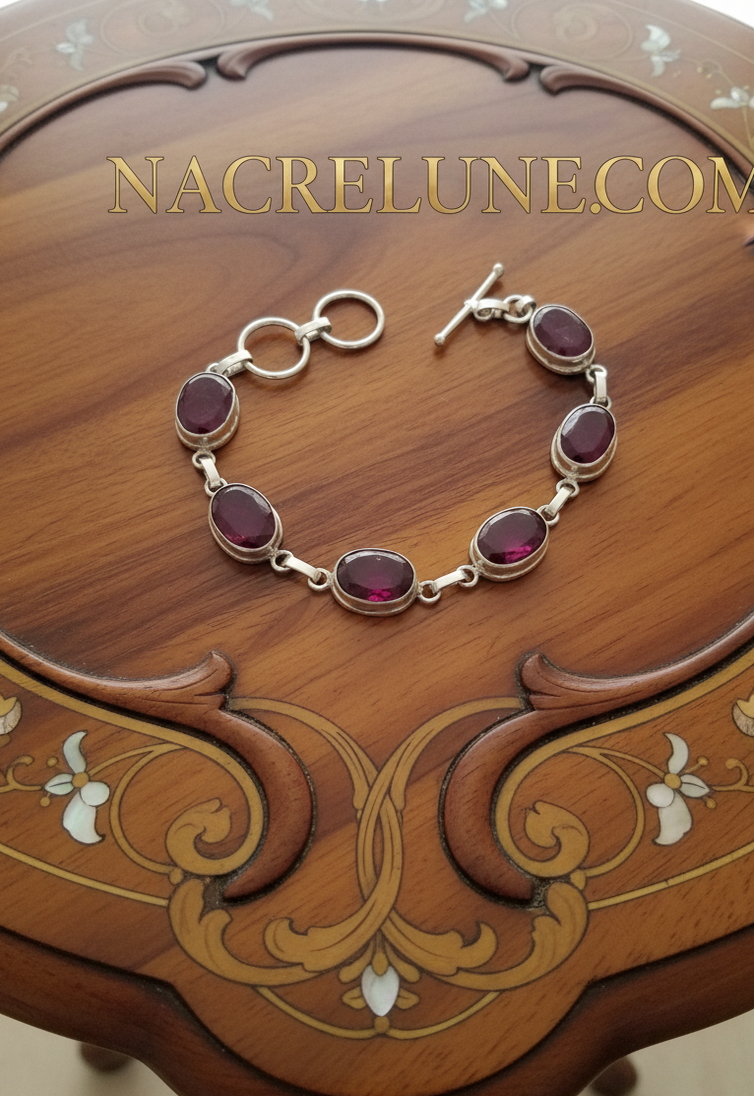 Bracelet Rubis Facettés Argent 925 – Pierre de Passion & Vitalité | NACRELUNE NACRELUNE bracelet