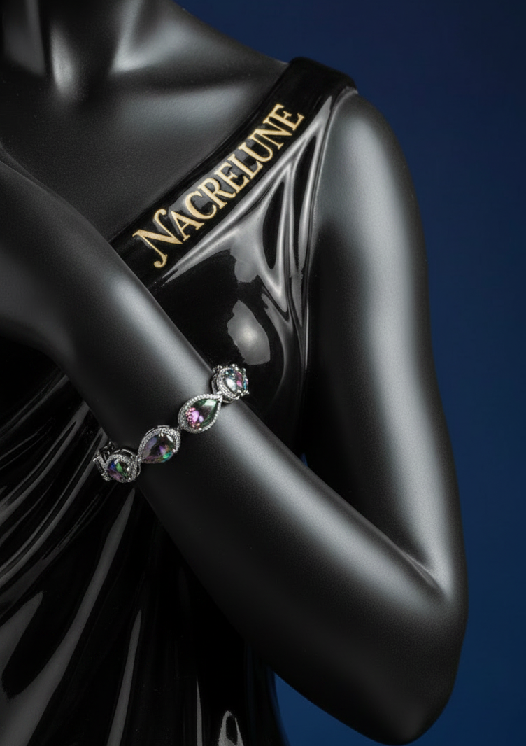 Bracelet Topazes Mystiques Arc-en-Ciel – Argent 925 & Bijou Irisé Transformation | NACRELUNE NACRELUNE bracelet